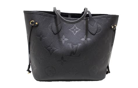 lv neverfull black leather|louis vuitton neverfull mm tote.